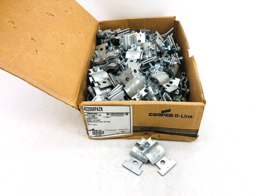 Box of 100 New Eaton B-Line 4D2009PAZN 4D Pipe Clamp Pre-Assembled 3/4in